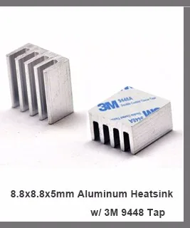 10 шт./лот алюминиевый Heatsink11x11x5mm с 3 м 8810 теплопроводные клейкие ленты электронный чип охлаждения радиатора кулер