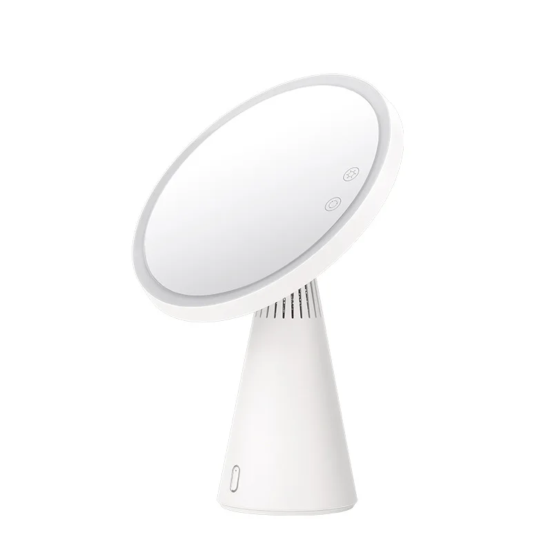 Многофункциональный светодиодный зеркало для макияжа с лампой настольный сенсорный экран Bluetooth аудио Настольная лампа Свет косметическое зеркало - Испускаемый цвет: White