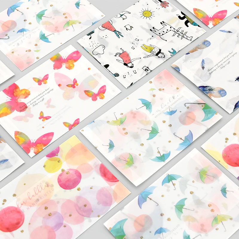 

3 pcs/pack Vegetable Parchment Translucent Paper Envelopes Beautiful And Romantic Paper Envelopes With Stickers