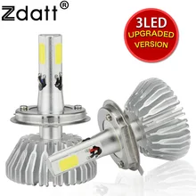 Zdatt 3 Sides Led H4 H7 H11 9005 HB3 9006 HB4 H8 LEDs Headlight Bulbs COB