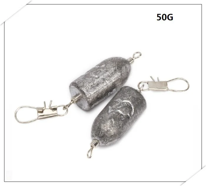 8pcs Weight 50g fishing lead sinkers bullet shape lead weights with