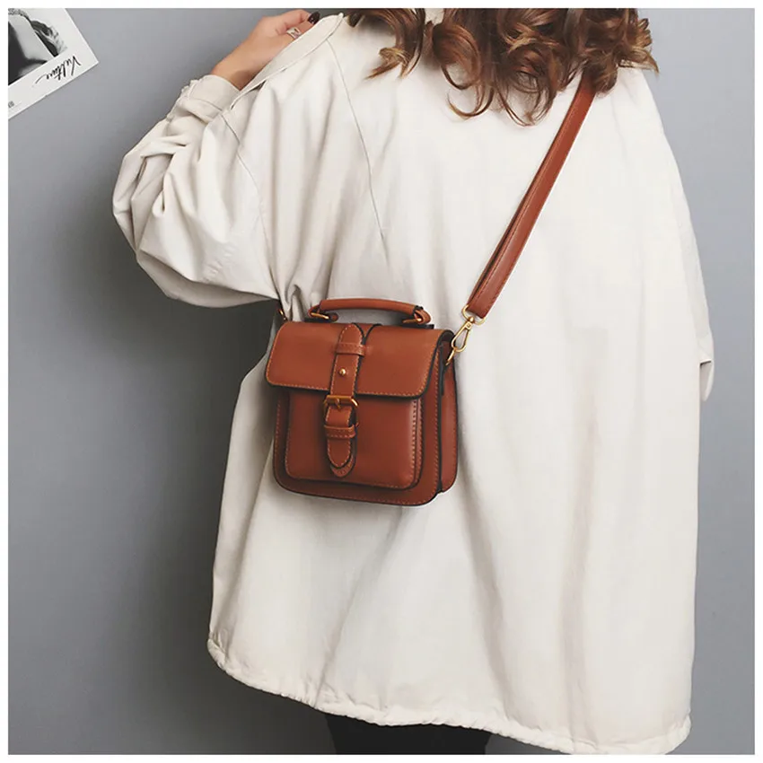 

Leather carry bag messenger bag casual fashion new organ bag single shoulder slant cross lady bag wholesale free mai