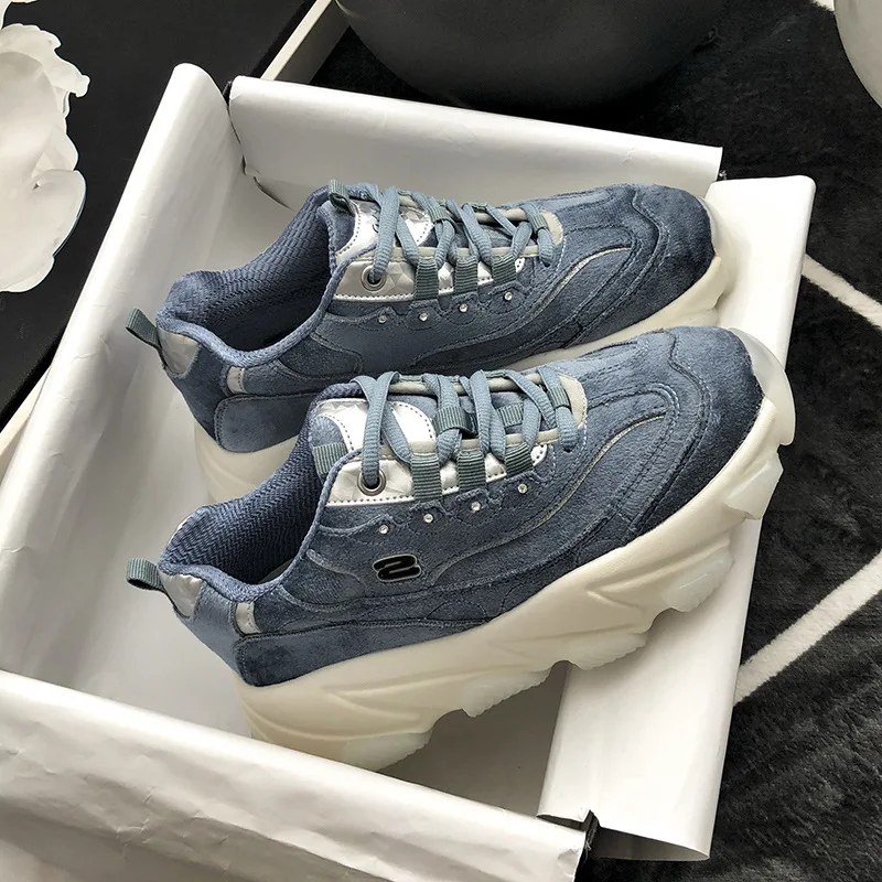 

Casual Shoes Women Chunky Sneakers Platform zapatos de mujer Spring New chaussures femme Ladies footware Breathable Black Shoes