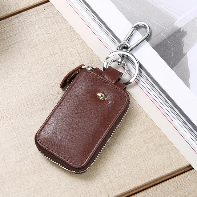 Men Genuine Leather Smart Car Key Wallets Anti Lost Intelligent Bluetooth High Quality Car Key