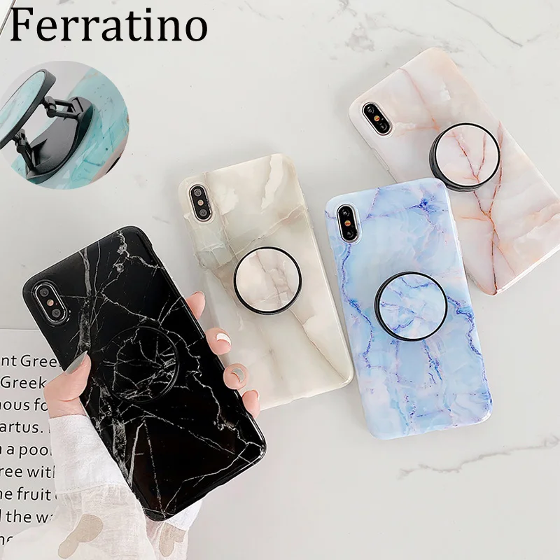 

Luxury Crack Marble Phone Case For iPhone X XS Max XR 8 7 Grip Holder Kickstand Cover For iPhone 7 8 Plus 6 6s Case Coque Fundas