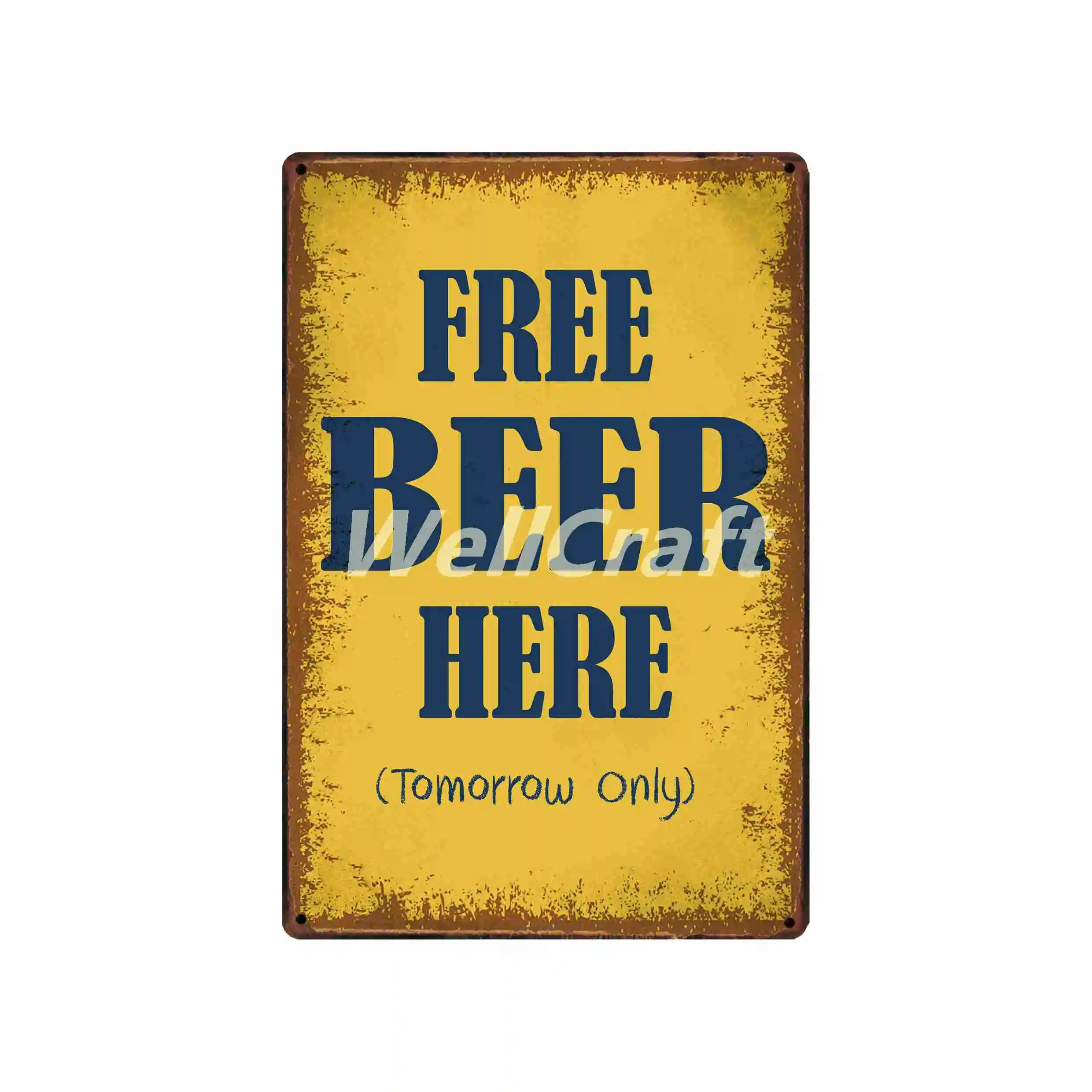 [WellCraft] надпись GOOD BEER ZONE KEEP CALM винтажная открытая металлическая табличка