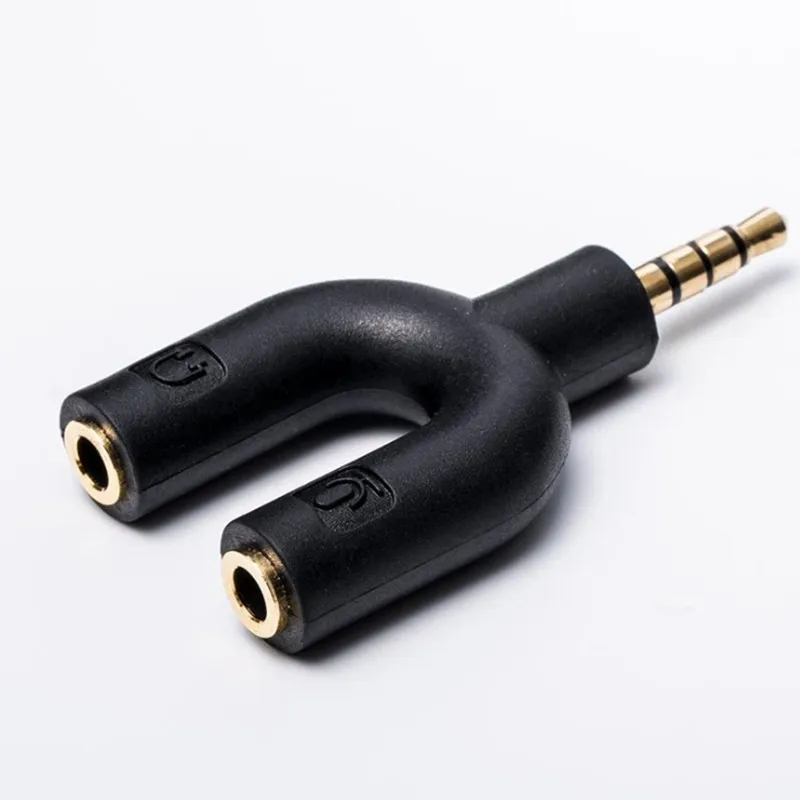 3.5 MM Headphone Plug Audio Cables Splitter U Type Adapter Microphone 2 in 1 Swivel Connector Earphone Port Jack for PC Phone 3.5 MM Headphone Plug Audio Cables Splitter U Type Adapter Microphone 2 in 1 Swivel Connector Earphone Port Jack for PC Phone