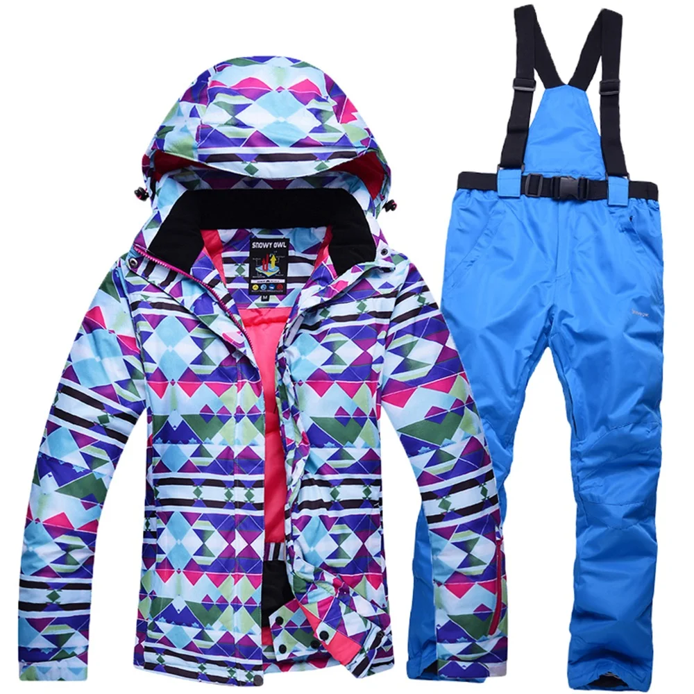 

women ski suits jackets pants Windproof Waterproof Skiing coat Outdoor Hiking Camping Two Pieces Snowboard Suits