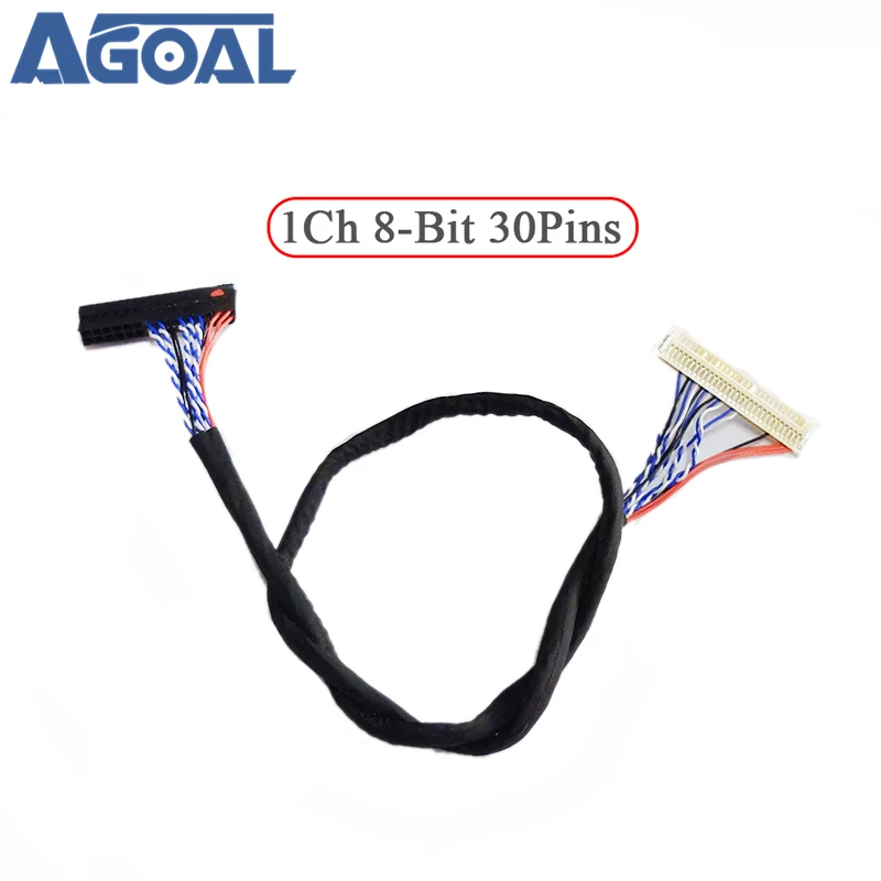 

400mm LVDS Cable FIX-30P-D8 1ch 8-bit 30 pins 30pin single 8 line For 26-47 inch big screen panel 2 models Free Shipping