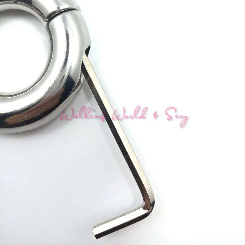 15mm Thick Heavy Metal Screw Locking Penis Ring Stainless Steel Cock Ring Scrotum Testicle Lock Ball Stretcher Sex Toys For Men (15)