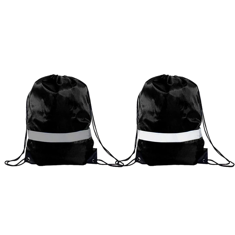 

Drawstring Backpack Bags - 10 Pack Reflective Sack Backpack Sport Gym Cinch Bag Travel Fabric Drawstring Backpacks