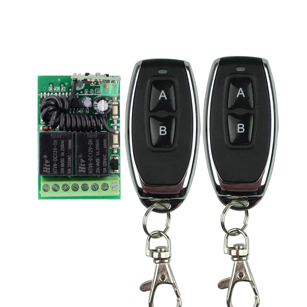 

DC 12V 2CH Wireless Remote Control Light Switch System Mini 2channel Receiver With 2pcs 2 Button Transmitter For Smart Home