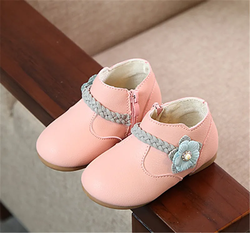 Xinfstreet/сапоги для девочек; Зимние ботильоны для детей; зимние ботинки для девочек; детские ботинки с цветочным принтом для малышей; размеры принцессы 21-30