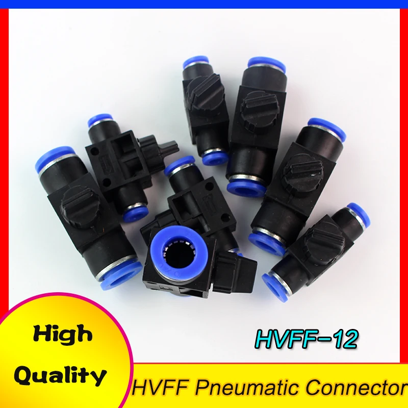 

High Quality HVFF-12 HVFF Series aquarium Hand Valve Air Straight Pneumatic Fittings Push In Connectors Pipe Air tube Joint