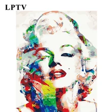 Безрамная Монро Современная Абстрактная живопись маслом настенные декоративные картины Diy живопись по номерам на холсте цвет
