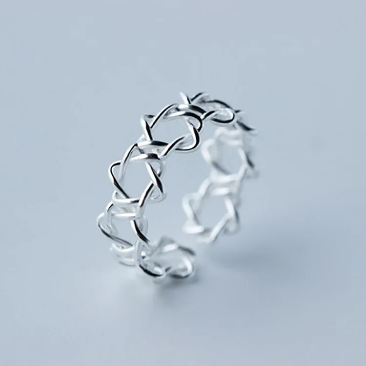 

Mori literary small fresh six-pointed star ring ring open star index finger ring
