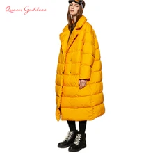 Список, зимняя женская куртка на утином пуху 90, простая и утолщенная теплая парка с капюшоном, свободная верхняя одежда размера плюс 7XL