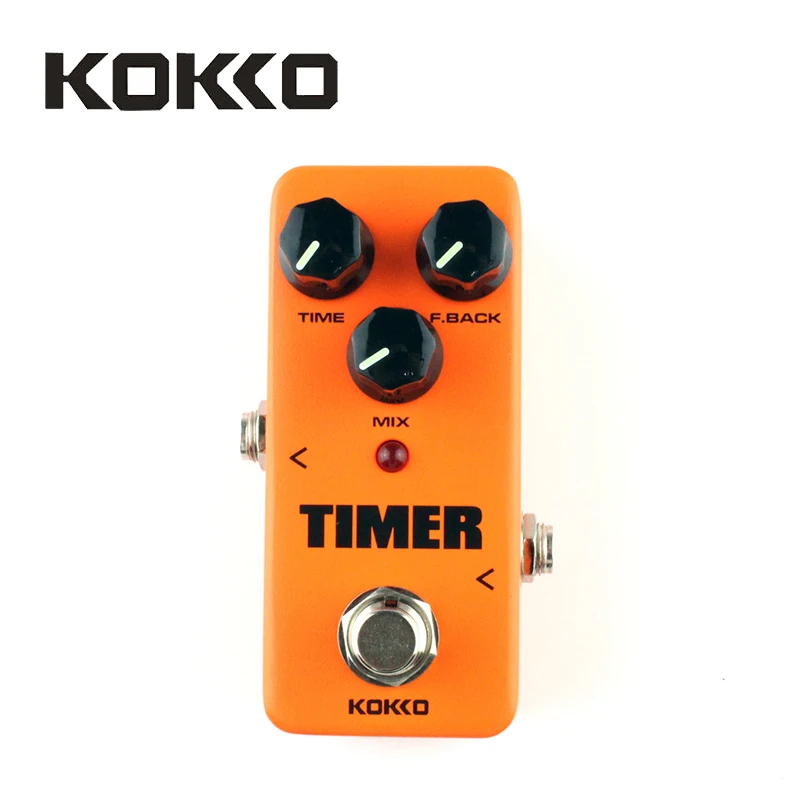 KOKKO FDD2 Timer Orange Pure Analog Delay Guitar Effect Pedal Device With Gold Straight Pedal Connectors