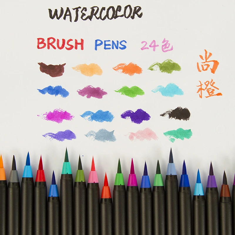 24 Цвет премии картина мягкая ручка комплект акварельные маркеры Pen идеально подходит для Цвет ing книги манга комиксов каллиграфия