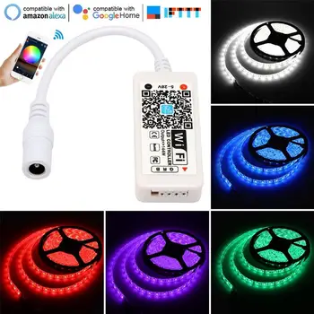 

DC5-28V MINI WIFI RGB Strip Controller Music Controller Working With Alexa Google Assistant IFTTT Strip Light