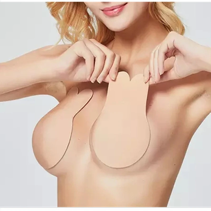 Rabbit Lift Up Bra Plus Size Sexy Leopard Breast Covers Push Up Strapless Bra Silicone Adhesive Chest Stickers Breast Tape