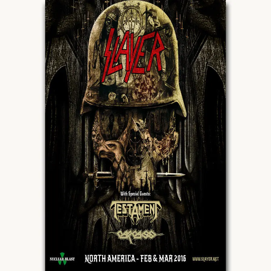 

New Custom Slayer Anthrax Death Angel Tour-Silk Art Poster Wall Sticker Decoration Gift