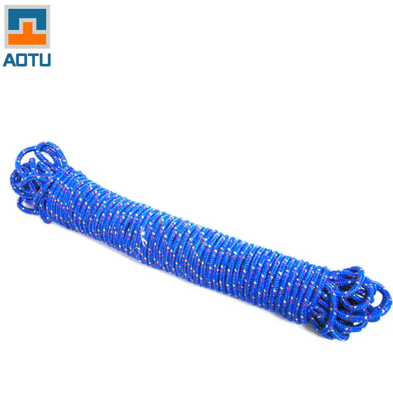 New AOTU 5m 100m Outdoor Camping Rope 6mm Safety Hook Auxiliary Mountaineering Rope Parachute