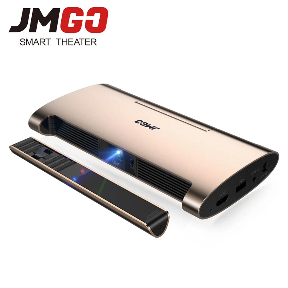JMGO Portable Android 7.0 Projector M6. 200 ANSI Lumens, Support 4k, 1080P Decode. Set in WIFI, Bluetooth, HDMI, USB, Laser Pen