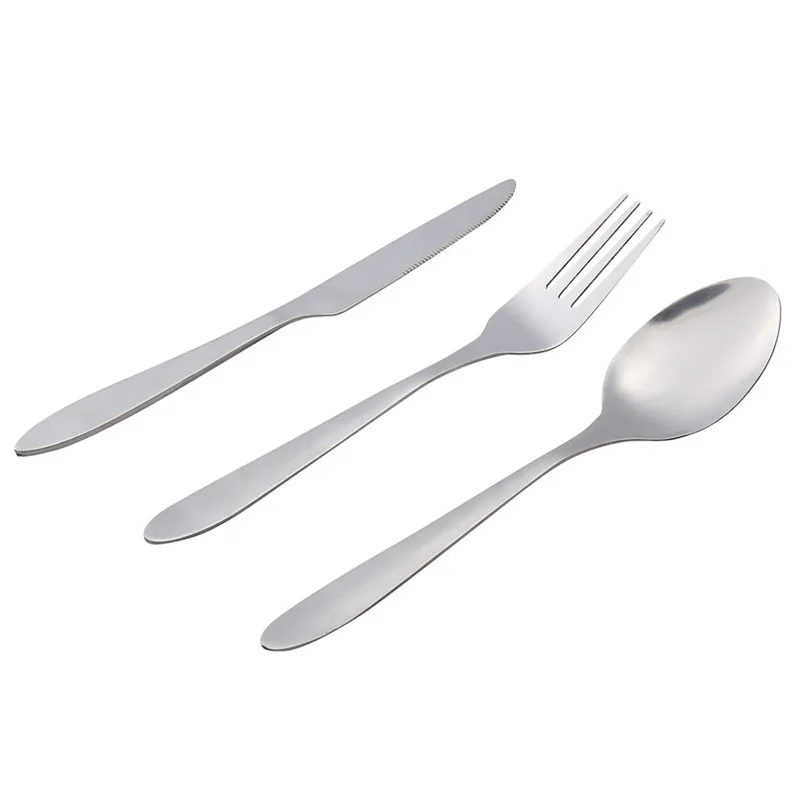 3 Pcs Tableware set Stainless Steel Knife Fork Spoon Chopsticks Travel Camping Cutlery Eyeful Cloth Bag Picnic Tools 20JY1715