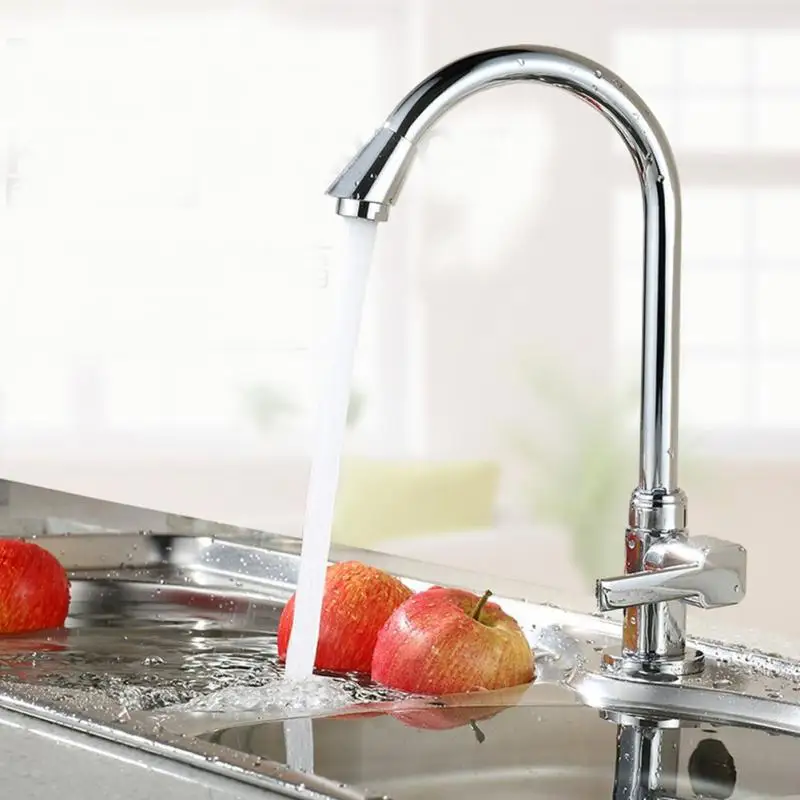 

360 Degree Rotatable Sink Faucets Kitchen Faucet Deck Mount Vertical Single Cold Water Faucet Single Handle One Hole