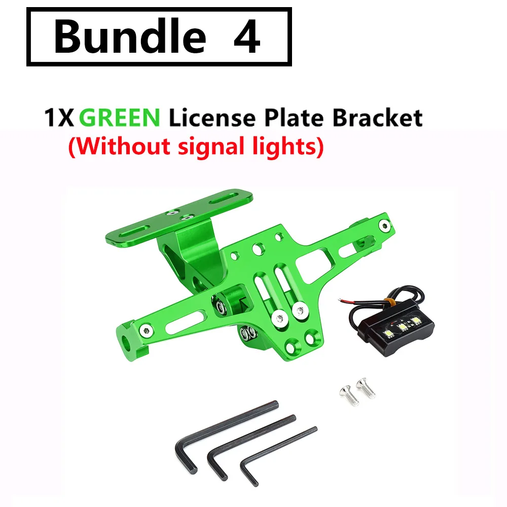 Универсальный CNC алюминиевый держатель для заднего номерного знака мотоцикла для Honda Для Yamaha Fz1 для BMW R1200 GS для Suzuki для Kawasaki - Цвет: Зеленый