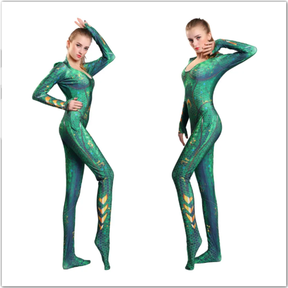 Aquaman Mera Costume Women Girls Amber Heard Queen of the Sea Mera Women Bodysuit Justice League DC Superhero Halloween Costumes Aquaman Mera Costume Women Girls Amber Heard Queen of the Sea Mera Women Bodysuit Justice League DC Superhero Halloween Costumes