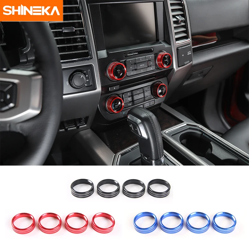 Us 18 7 30 Off Shineka Auto Air Conditioner Audio Switch Cover Decorative Ring Knob Trim For Ford F150 Platinum 2016 2017 In Interior Mouldings