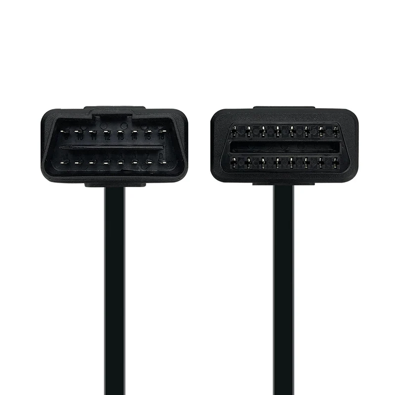 ELM327 16Pin OBD 2 OBD2 плоский тонкий кабель как лапша 16 Pin штекер гнездо локоть