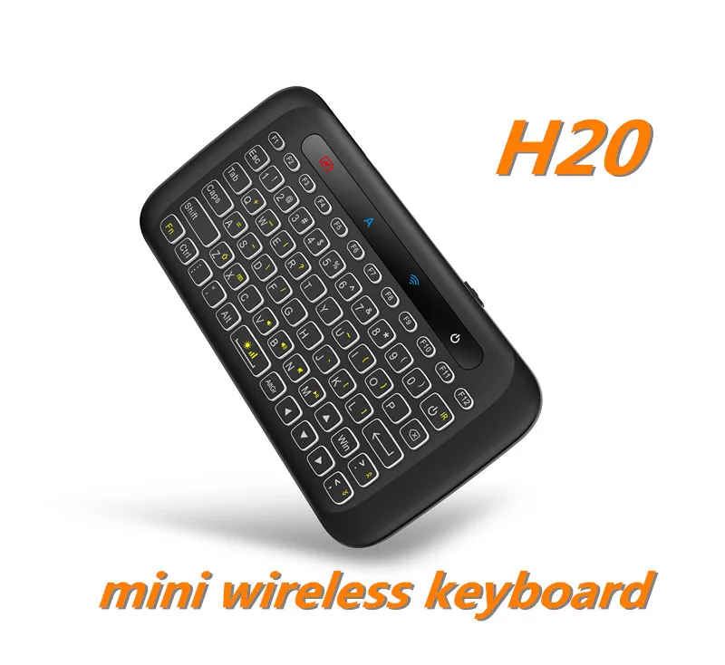 Мини H20 беспроводная клавиатура с подсветкой тачпадом Air mouse ИК пульт