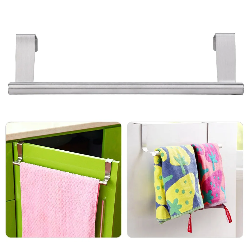 23cm Stainless Steel Kitchen Cupboard Hanger Cabinet Door Towel Stand Rack Chest Hanging Shelf for Storage Sundries Kitchen