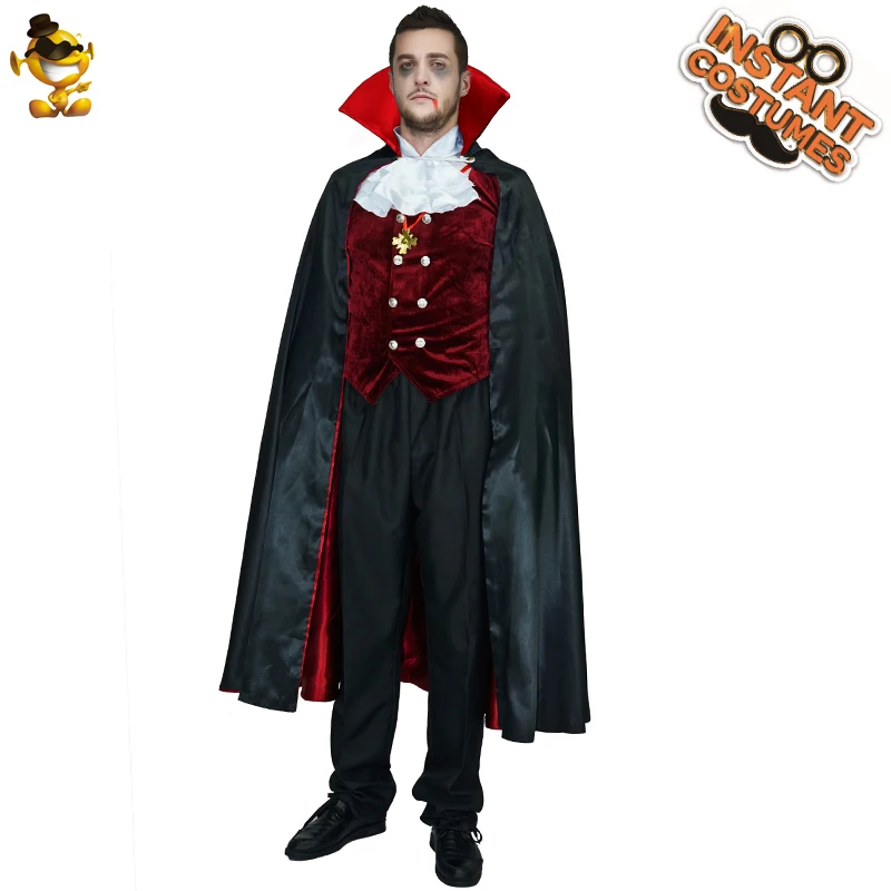 Fantasia masculina de vampiro, traje de luxo para cosplay, colete, calça e  capa, diário vampiro, king drácula, dia das bruxas, cosplay - AliExpress