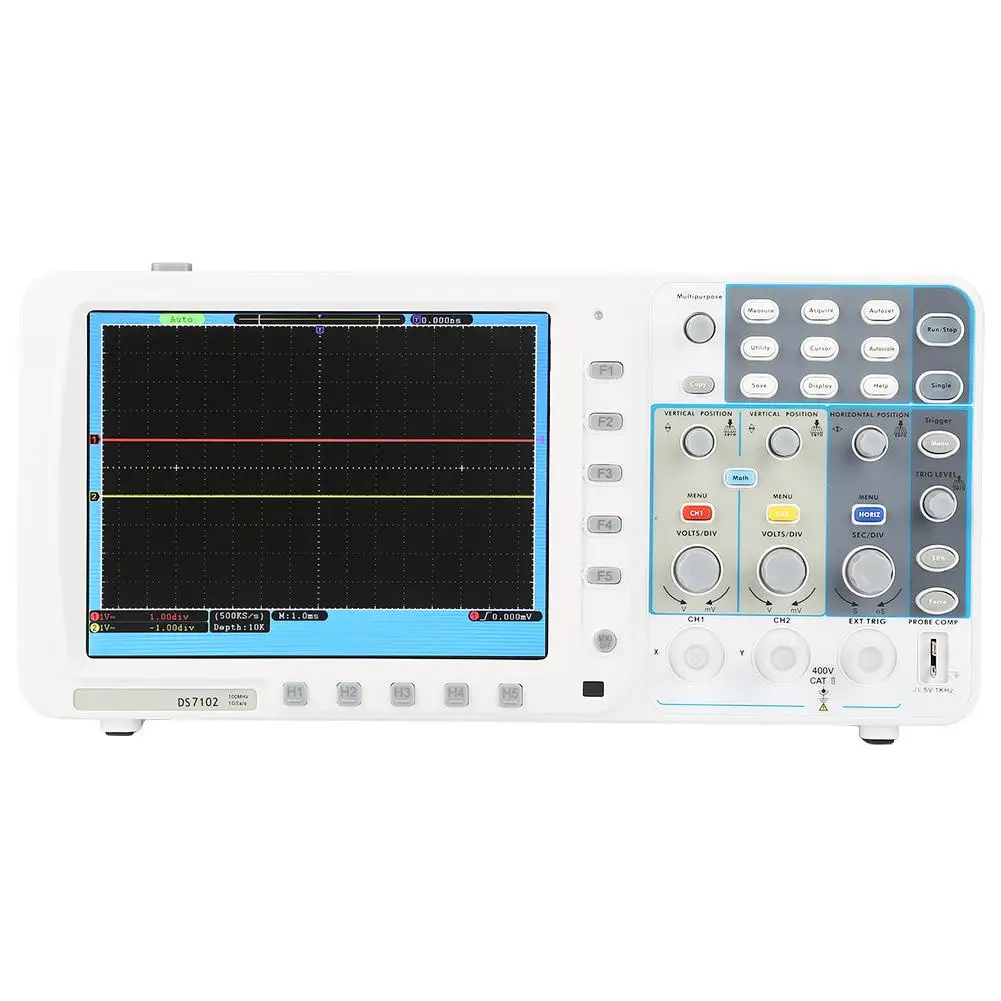 

OWON 100-240V SDS7102/SDS7102V Oscilloscope 100M 1Gsa/s Large LCD 8" LAN USB VGA Oscilloscope USB Cable Oscilloscope Probe Kit