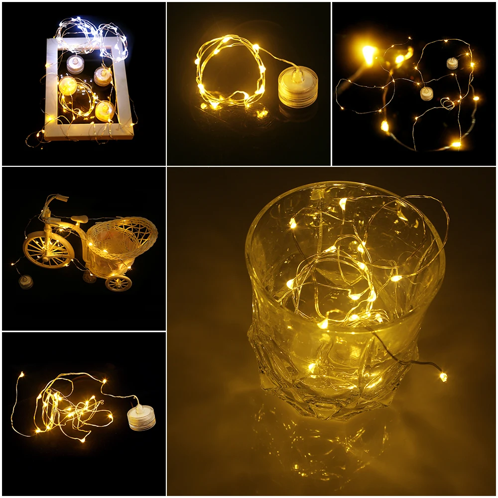 1Pc New Starry Christmas 10/20 LED Submersible Waterproof Fairy Light
