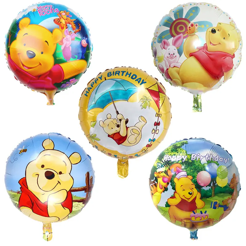 

1PC 18-inch round Winnie the Pooh balloon Winnie the Pooh Helium foil balloons birthday party decorations kids toy Supplies