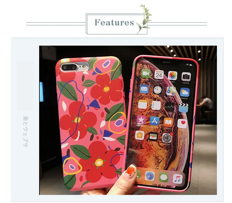 Flower Silicone Case For iPhone 8 8plus 7 7 Plus Phone Case Soft For iphone 6 s 6s Plus X XR XS Max Cases Cover Coque Funda Bag  (15)