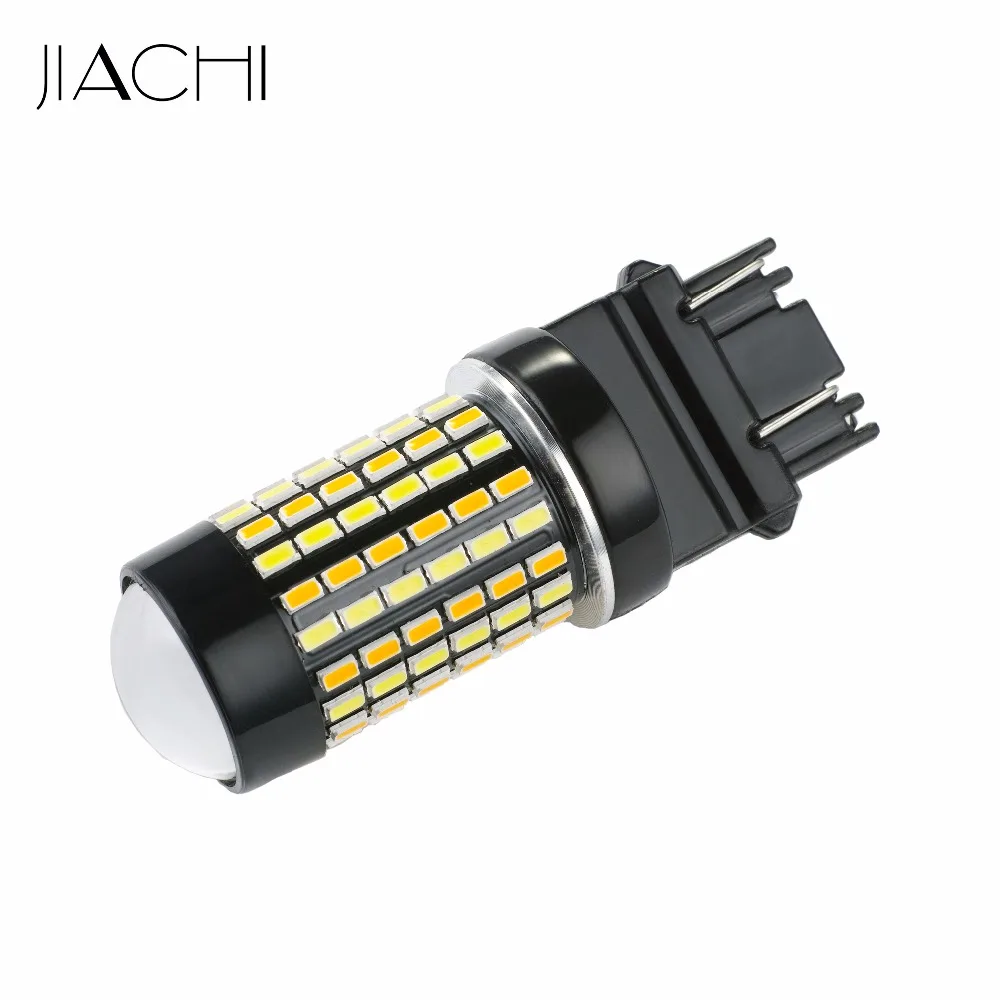 

JIACHI 100 x Auto lighting 3157 Switchback LED Bulbs 120 Chipest Use For Car Turn Signal Lights DRL White & Yellow Dual Color