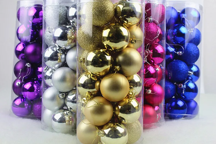 24 piezas/barril bolas de Navidad ornamentos del árbol de Navidad decoraciones mall Hotel techo colgante bola de plástico cromado 24 piezas/barril bolas de Navidad ornamentos del árbol de Navidad decoraciones mall Hotel techo colgante bola de plástico cromado