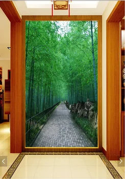 

3d room wallpaper custom mural non-woven Wall sticker Fresh bamboo forest trail porch paintings photo wallpaper for walls 3d
