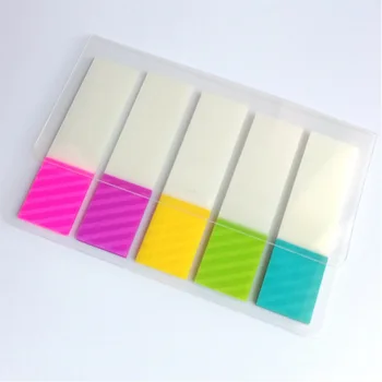 

1PCS 5 Colors N Times Sticker Bookend Waterproof Writable Book Index Identification Transparent Fluorescent Instruction Label