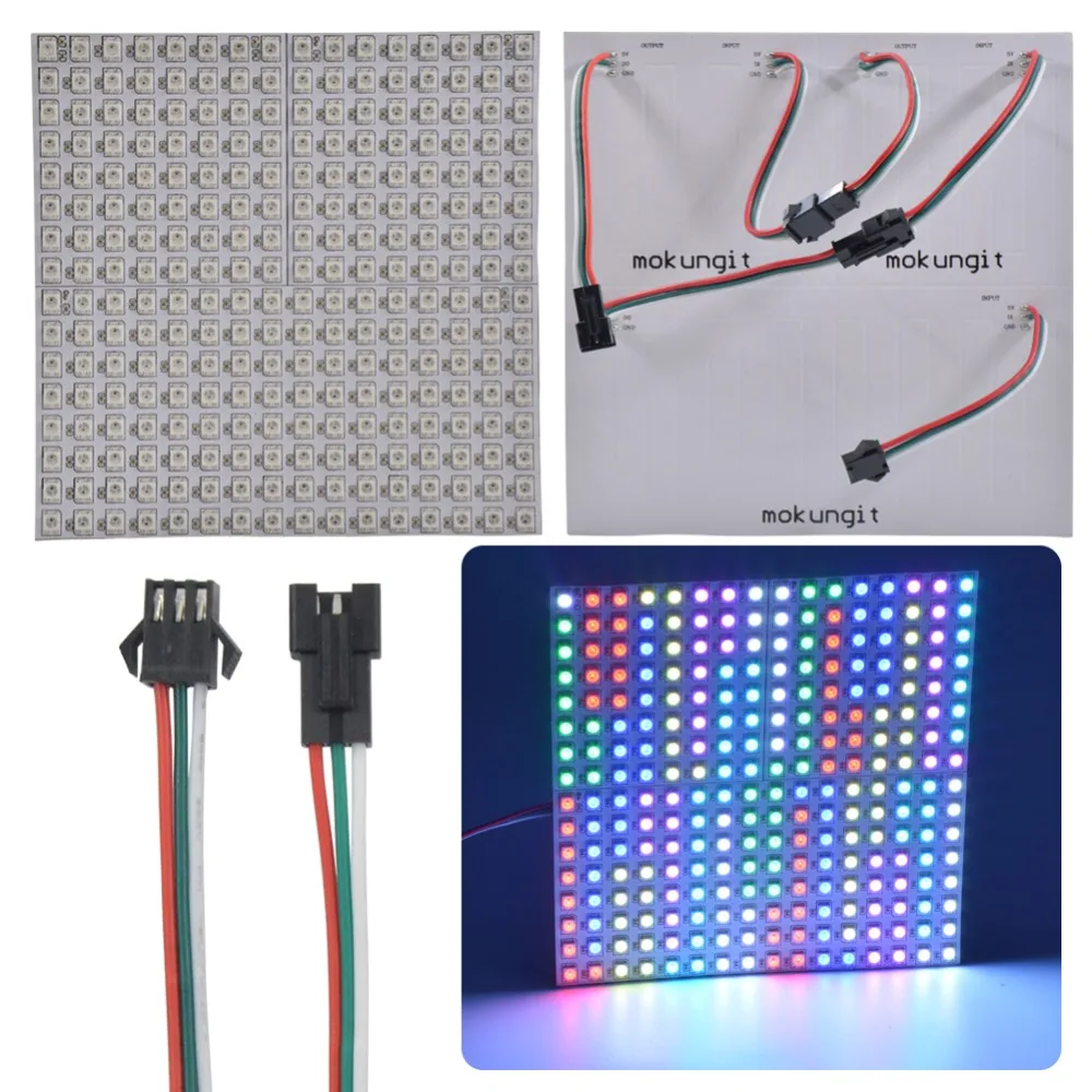 Быстрая доставка 1 шт. 16*16 пикселей 5050 RGB WS2812B панель SK6812 Адресуемая Ragid