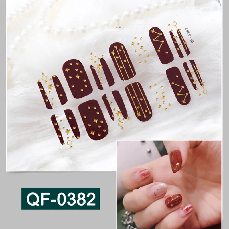 

Sweet Colors DIY Nail Wraps Full Cover Metal Nails Sticker Art Decorations Manicure Adhesive Polish Nails Valentine Gift