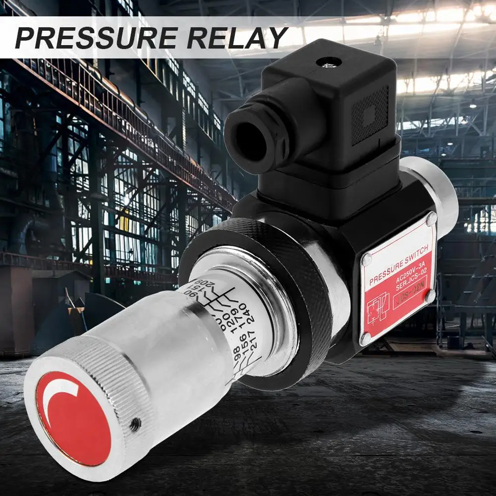 753 Pressure Relay,JCS-02H PT1/4 Hydraulic Pressure Switch Pressure Relay 5-35Mpa 50-350kg/cm2,Pressure Relay Switch for Pneumatic Hydraulic and Oil System 