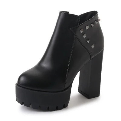 

British wind Martin boots women's boots 2018 autumn new short boots stiletto pointed high heels winter women's shoes