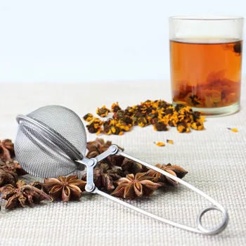 

1 Pcs Stainless Steel Tea Infuser Strainer Filter Mesh Spoon Portable For Food Teaspoon Squeeze Creative Strainer Metal Strainer